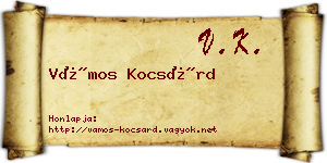 Vámos Kocsárd névjegykártya